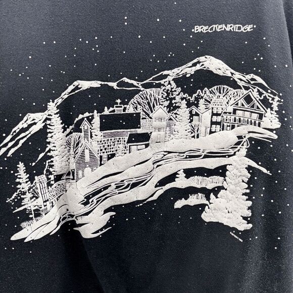 Russell Athletic Other - Vintage 80s Sutton's on Russell Athletic Black Sweatshirt Breckenridge Art SZ XL